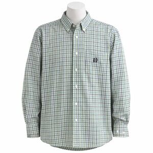 Cinch Shirt Mens Long Sleeve Button Down Blue Lime Black White Plaid Medium